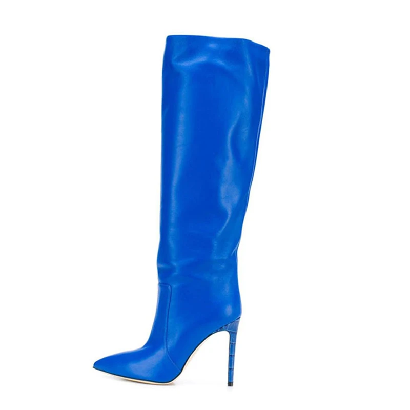 New Wholesale High Heel Calf Boots Slip-on Stiletto Women's Fashion Autumn Winter Shoes Daily Wear Knee High Boots