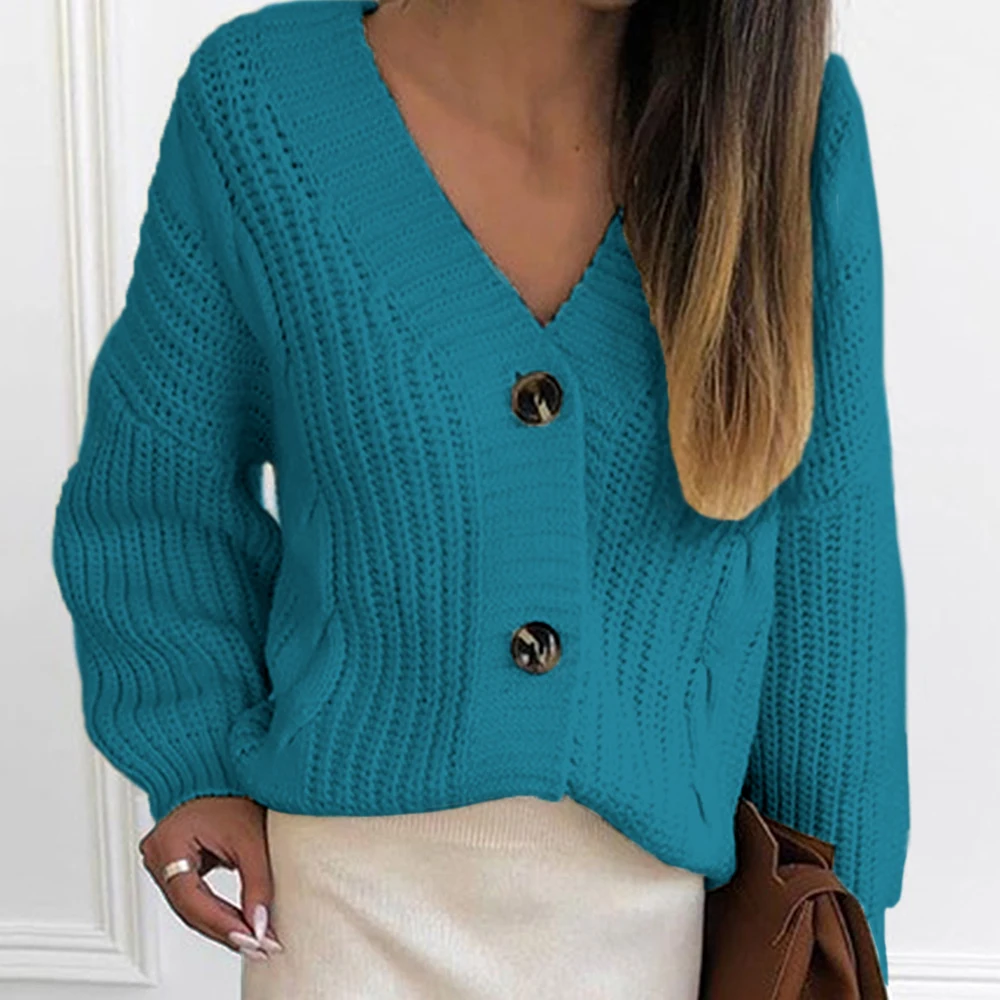New Women Knit Sweater Casual Long Sleeve Button Cardigan Knitted Sweaters Coat Femme Winter Warm Clothes |