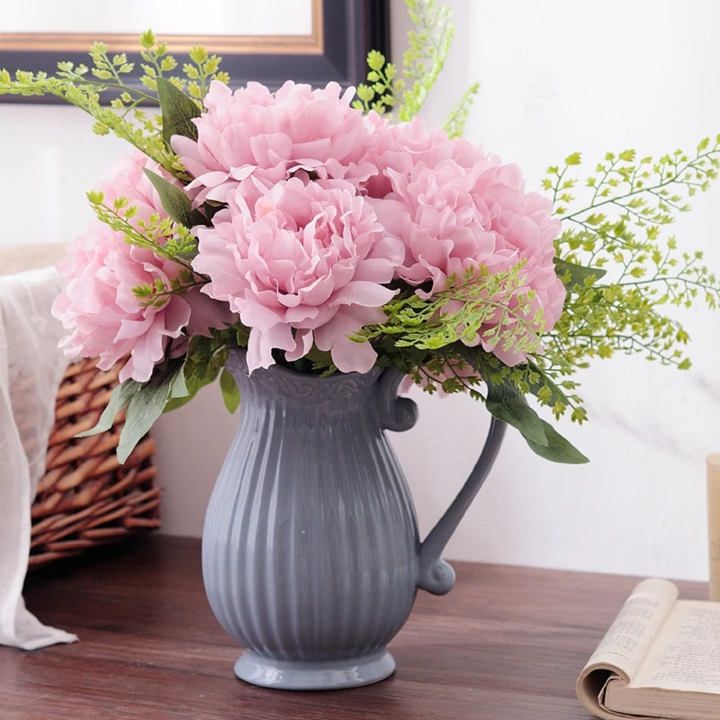 

8 inch Ceramic Decorative Pitcher Flower Vase for Flower Bouquet Best Gift for Dried Floral Arrangement Home Decoration Vase