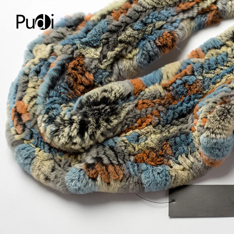 

Aorice SF749 Unisex Real Rex Rabbit Fur Handmade Infinity Scarf Scarves Endless Snoods Cowl Women Winter Scarf