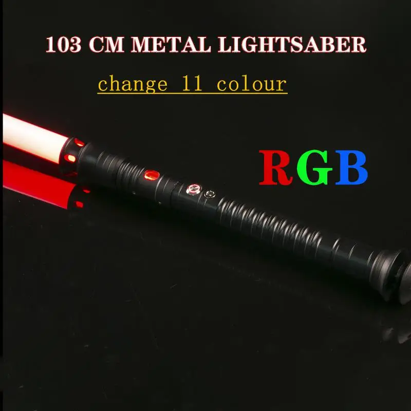 

103 см Rgb световой меч джедай Sith Laser Force Fx Тяжелая Дуэль оружие металлическая ручка Косплей звуковой эффект обесцвечивание лазерный меч