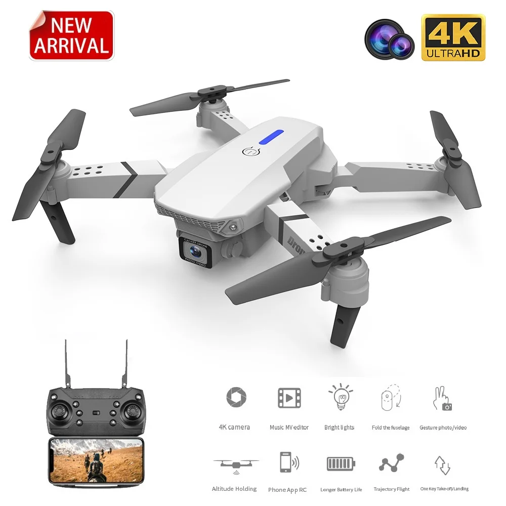 Квадрокоптер E525 складной с широкоугольной HD камерой Wi Fi Fpv 4K 1080P|Радиоуправляемые