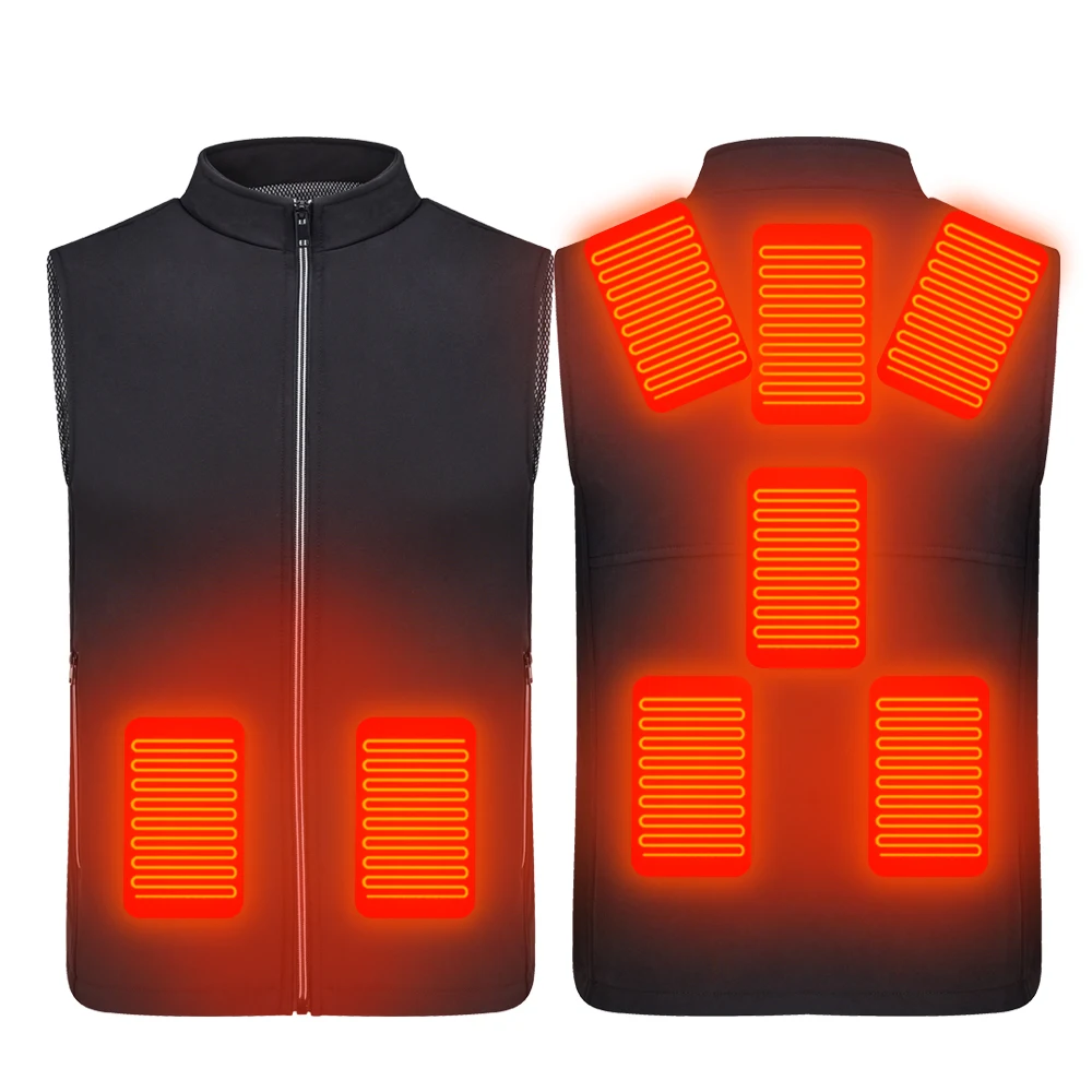 

2021 Winter Mens USB Heating Thermal Clothing Sleeveless Heated Jacket Electrical Vests Men Warm Women Fishing Trekking Hunting