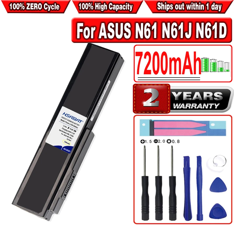

HSABAT 7200 мАч аккумулятор для ноутбука Asus N53S N53J N53JQ A32-N61 A32-M50 N43 N61JQ N61 N61J N61Jq N61V N61Vg N61Ja N61JV N53