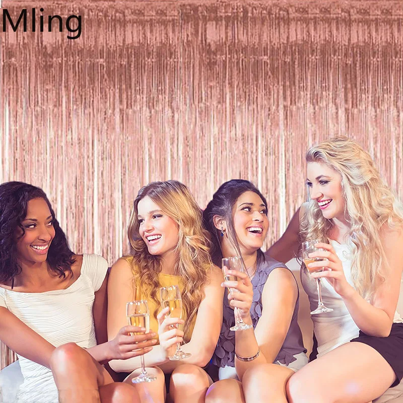 Свадебный фон для фотосъемки с блестками золотистого цвета бахромой из фольги и