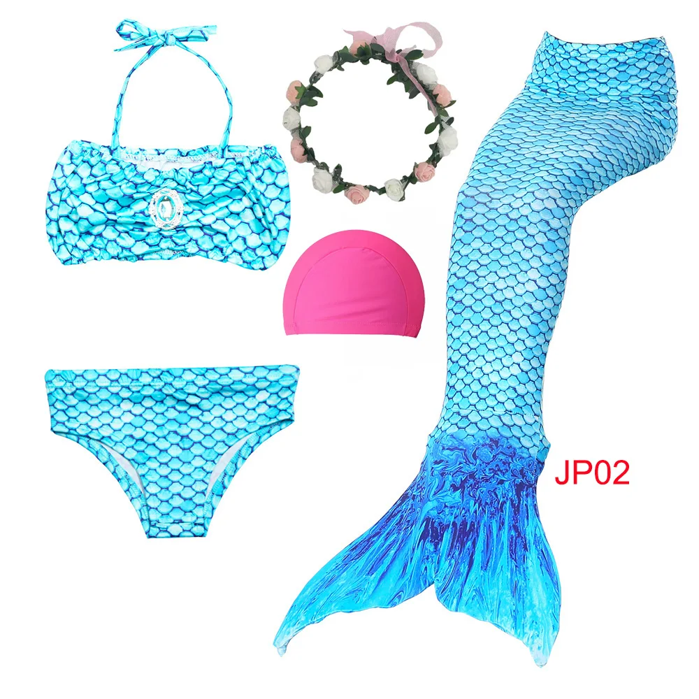 3 шт./комплект детский купальник-бикини с хвостом русалки |