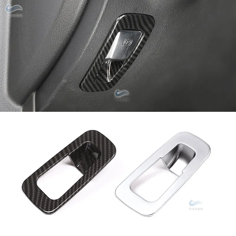 

For Mercedes Benz C E GLC Class W205 W213 X253 2016 2017 2018 ABS Carbon Texture Handbrake Button Cover Protective Trim