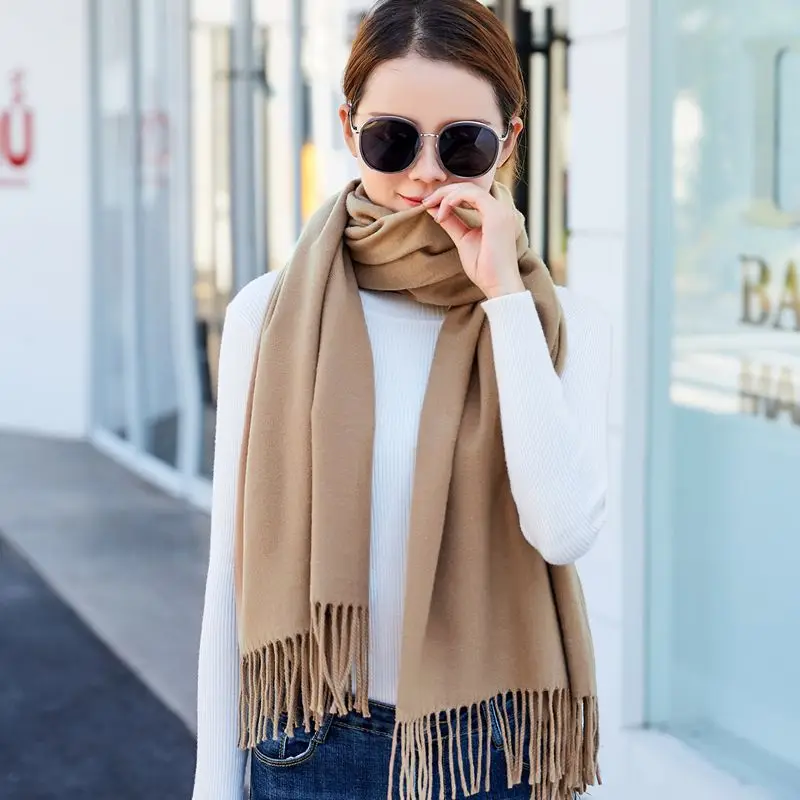 2019 зимние шарфы для женщин шали теплые палантины дамские пашмины Чистый Шарф