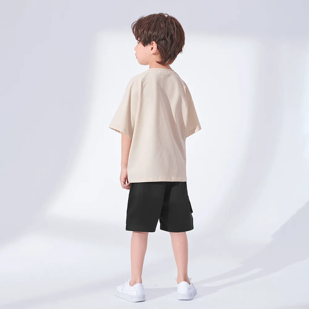 

Hollead Children Cargo Pants 2021 Summer Cotton Casual Shorts Pocket Design Boys 4-13 Years Teenager Beach Loose Sport Trousers