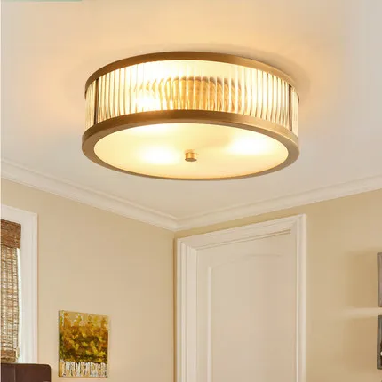 

Американский кантри медный потолочный светильник круглый спальня гостиная столовая кабинет лампа