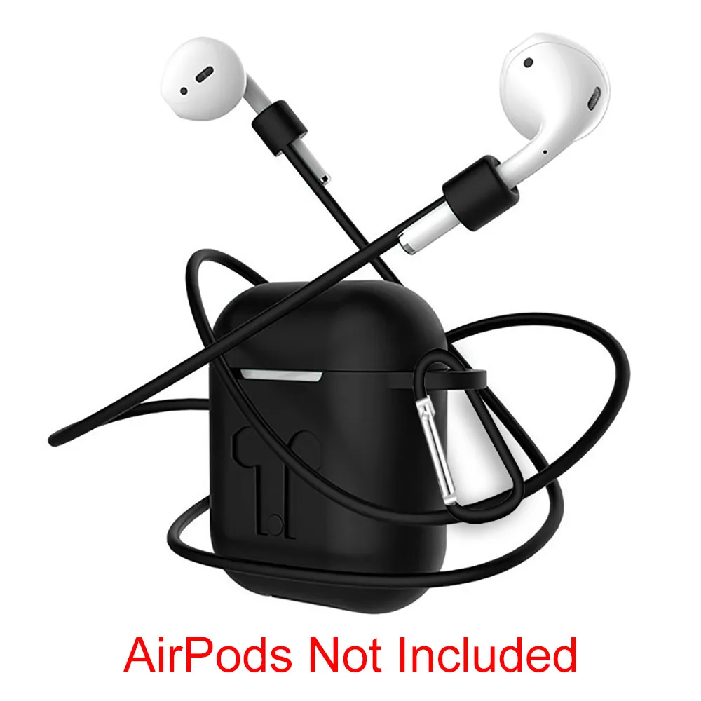 Защитный силиконовый чехол для AirPods, противоударный чехол для наушников Apple Air pods, мягкий тонкий Противоскользящий чехол для наушников - Цвет: Black