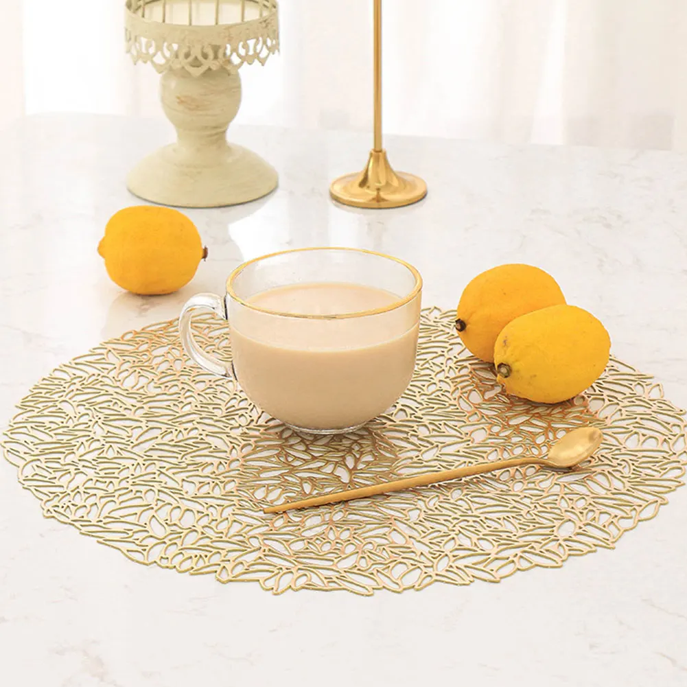 Полые Коврики для столовой посуды из ПВХ водонепроницаемая тарелка украшения