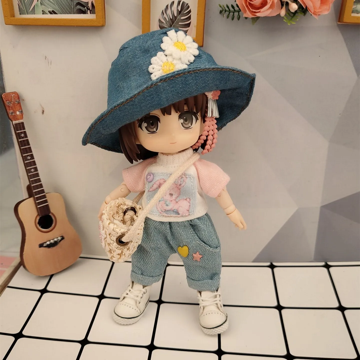 

New 16cm BJD Ob11 Doll Clothes Fashion Shoulder Bag Woven Bag 1/12 Dolls GSC Universal Accessory Toys for Girls Diy Gift