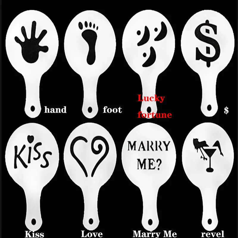 Горячая 16 шт./компл. фэшн капучино Кофе бариста Трафареты шаблон посыпать Цветы Pad