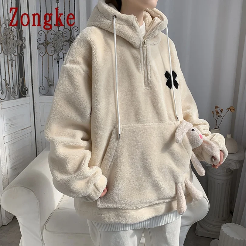 

Zongke Bunny Hoodie Men Clothing Streetwear Sweatshirt Men Harajuku Fleece Man Hoodies Hip Hop Clothes M-2XL 2021 Spring