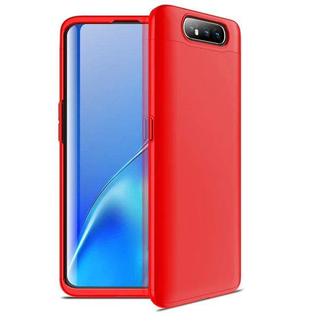 Красный 3 в 1 Футляр для samsung Galaxy A80 чехол-накладка для мобильного телефона для samsung a80 матовый чехол-Броня Защита Корпус Coque - Цвет: Красный