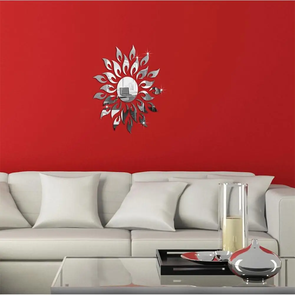 Съемное 3D солнцезащитное зеркало с узором Наклейка на стену обои домашний декор