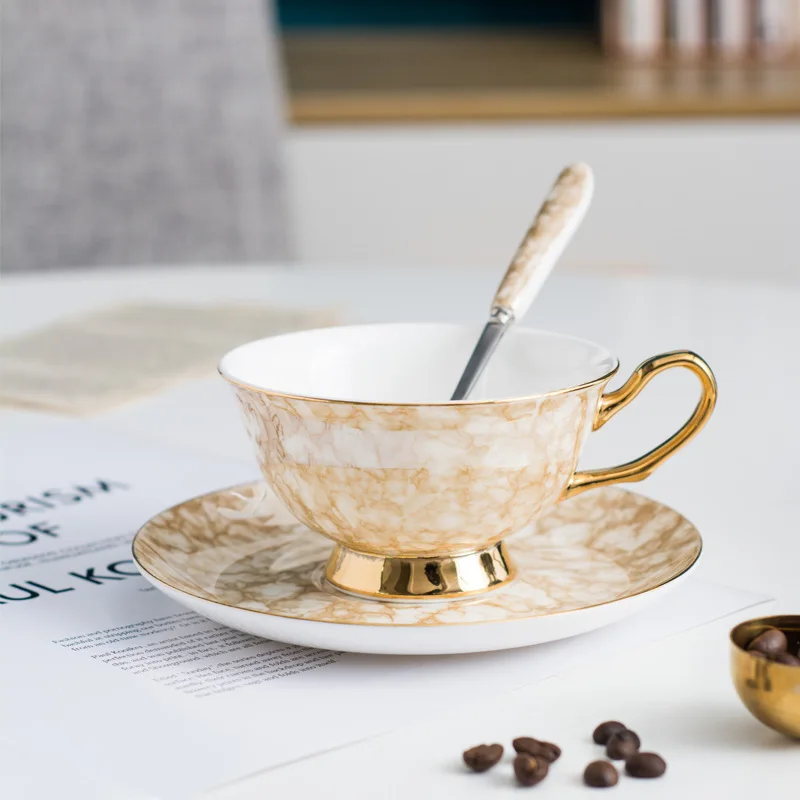 Nordic костяной фарфор чашка с блюдцем Набор Творческий Керамика чашки для молока