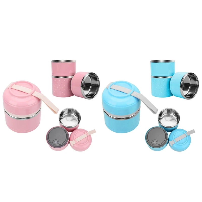 2 шт. Ланч-бокс из нержавеющей стали герметичные контейнеры для хранения еды с