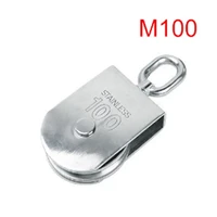 1pcs m100 high quality stainless steel heavy duty steel single wheel swivel lifting rope pulley block