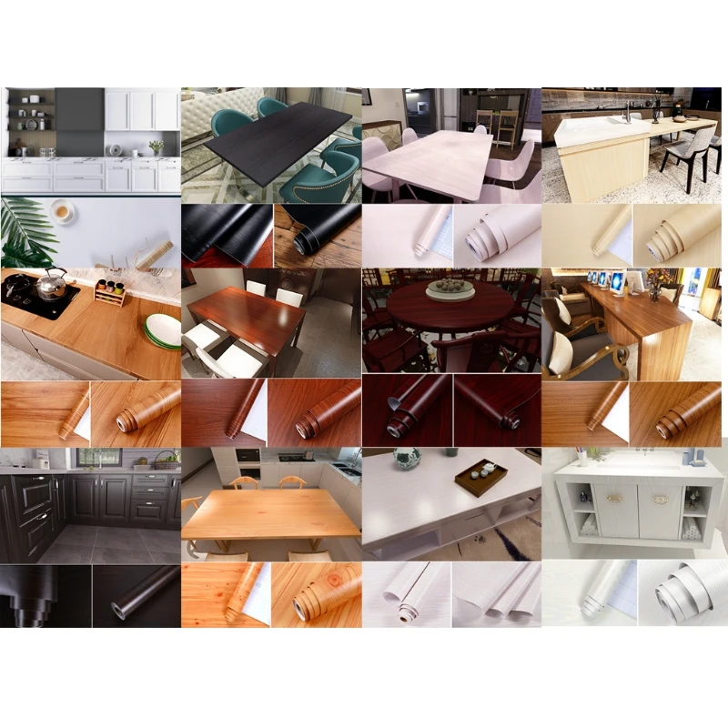 

L38A Waterproof Wallpaper Modern Living Room Furniture Desktop Waterproof Walnut Wood Wallpaper Self Adhesive Contact Paper