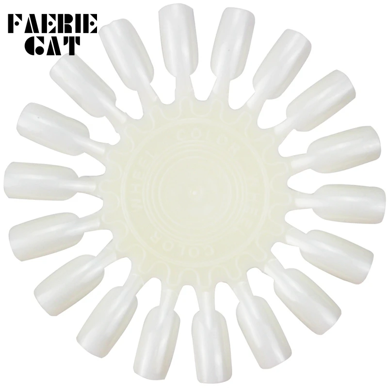

10pcs/Lot Clear/Natural Nail Art Tips Palette Practice Sample Round Wheel Acrylic Polish Display Color Board Manicure Tools