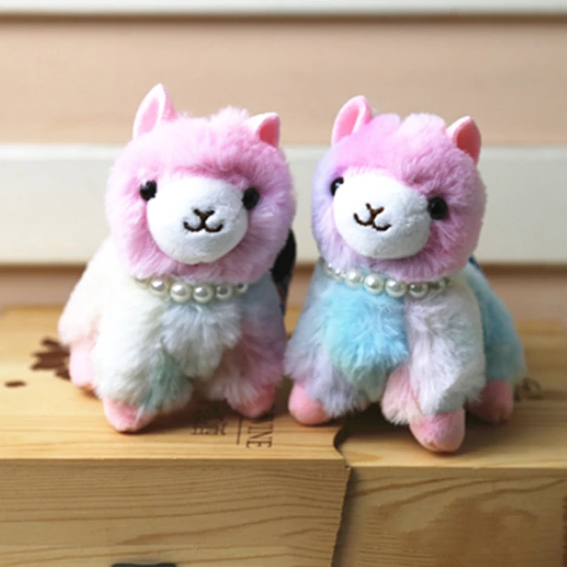 

10CM Animal Stuffed Toys Pearl Horse Doll Lovely Alpaca Colored Animal Alpaca