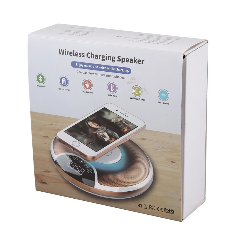 НЛО Творческий смарт Bluetooth динамик беспроводной зарядки Индукционная карта