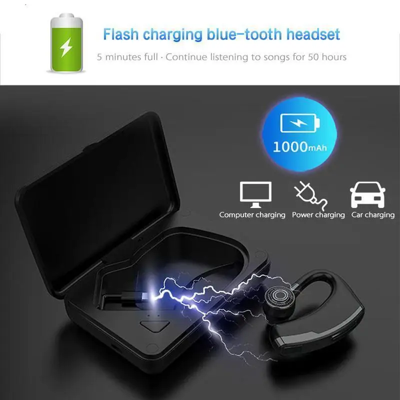 Новинка V9 беспроводные bluetooth-наушники с громкой связью, с управлением шумом, Бизнес Беспроводная bluetooth-гарнитура с микрофоном для спорта и вождения