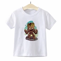 avengers q version t shirt for boys and girls short sleeved marvel fashion cartoon printing summer casual childrens clothing