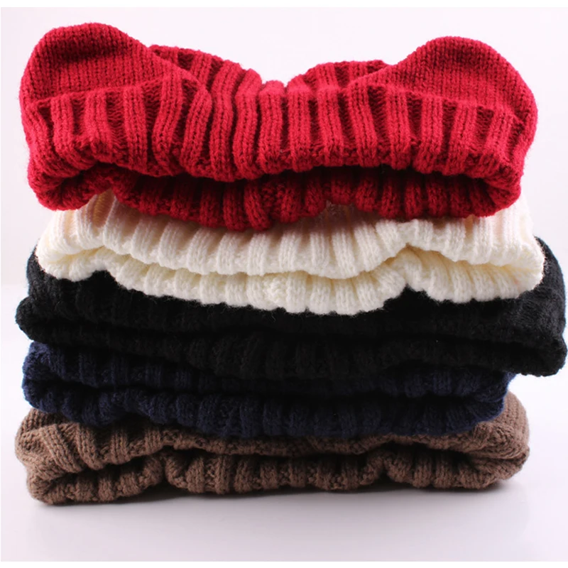 Cute Cat Ears Wool Wide Hair Band Knitted Fashion Headband Accessories Stretch Female Hood 5 Colors On - Милые ушки кота шерстяная широкая головная повязка вязаная модная головная повязка аксессуары растяжимый женский капюшон 5 цветов на.