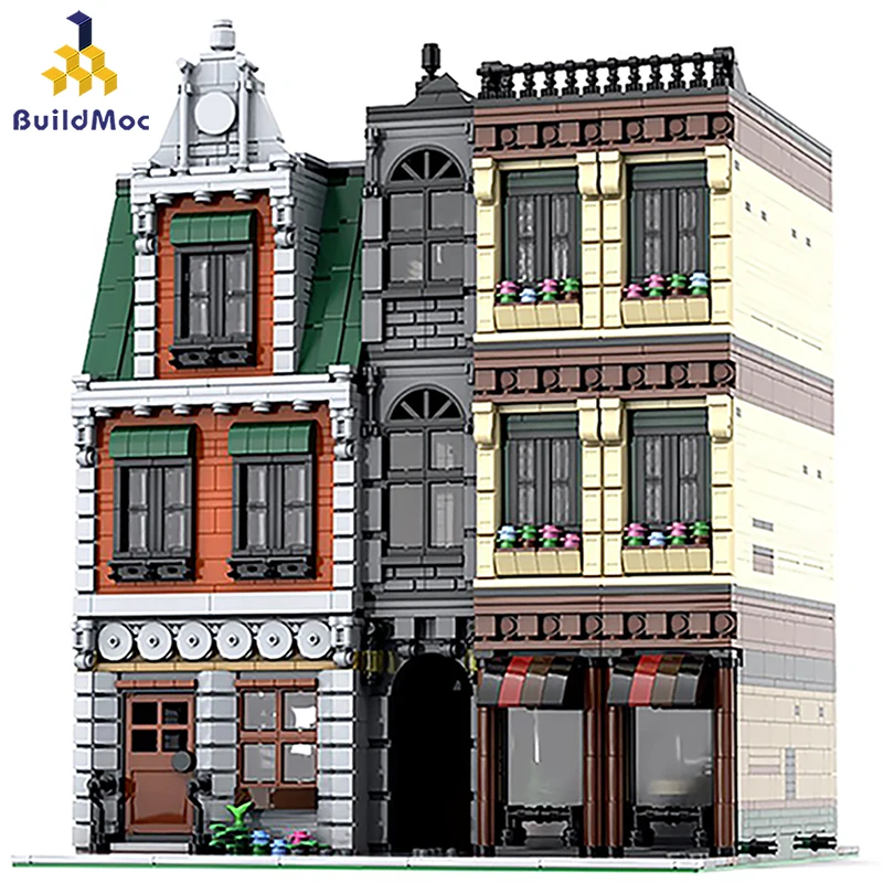 

MOC Friends DownTown CityCenter Center Compatible Downtown Diner Friend Pet Shop Creative Building Blocks Bricks Girl Toy