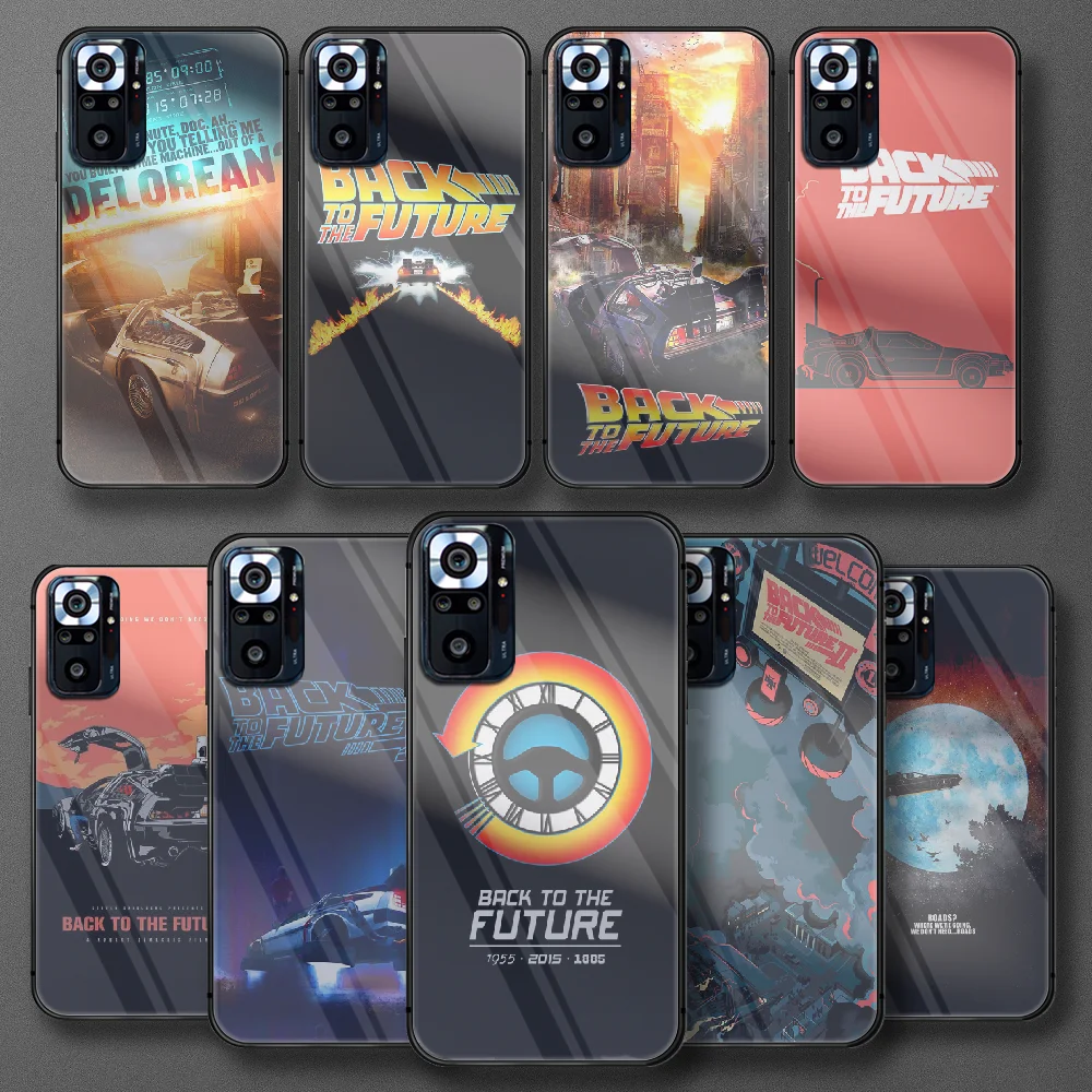 

Back to the future movie film Tempered Glass Phone Case For Xiaomi Redmi Note 7 8 9 10 A C T S Pro K40 Cover Cell Black Etui