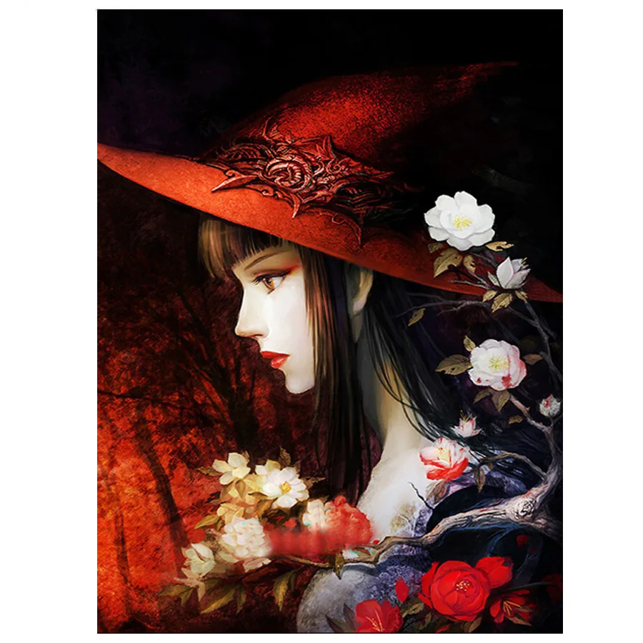 Красная капота для верховой езды квадратная картина 5d украшение рукоделия