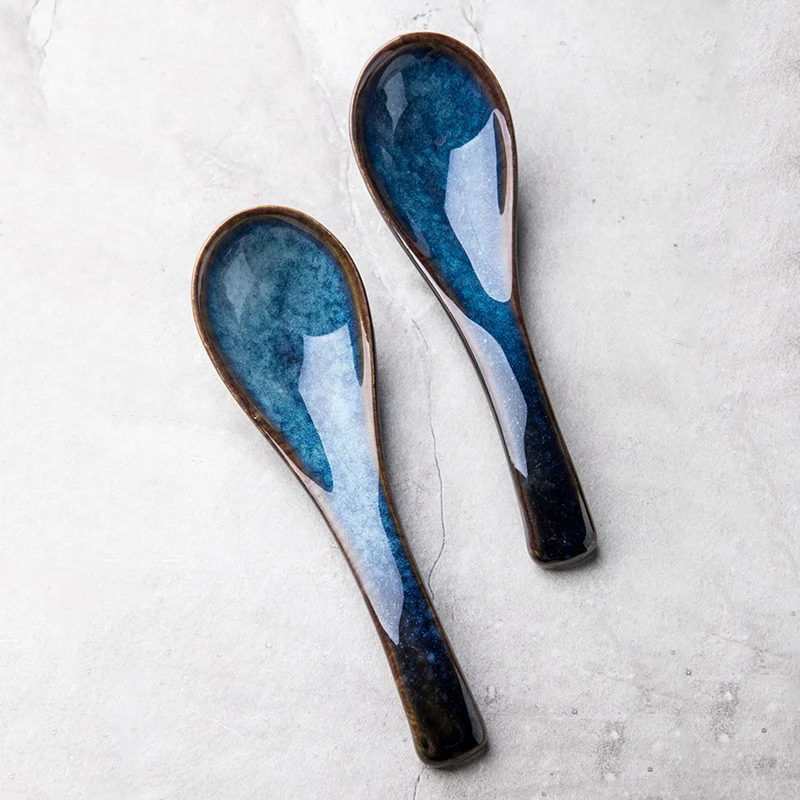 Керамическая ложка в японском стиле бытовые суповые ложки милые употребление