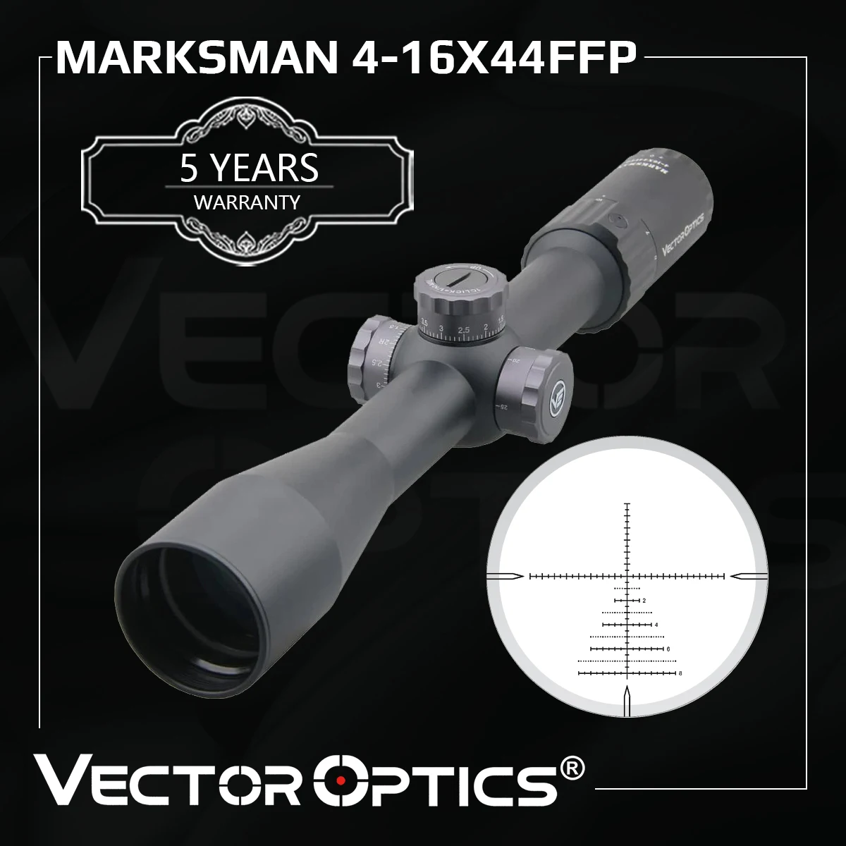 Тактический прицел для винтовки Vector Optics Marksman 4 16x44 FFP 1/10 мил первый фокусный