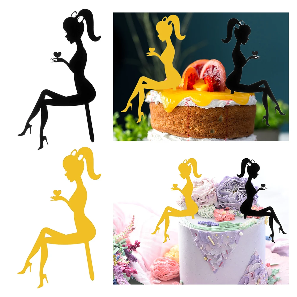 

Lady Girl Wedding Supplies Party Decoration Dessert Happy Birthday Acrylic Cake Topper Cupcakes Cake Decorating Tool