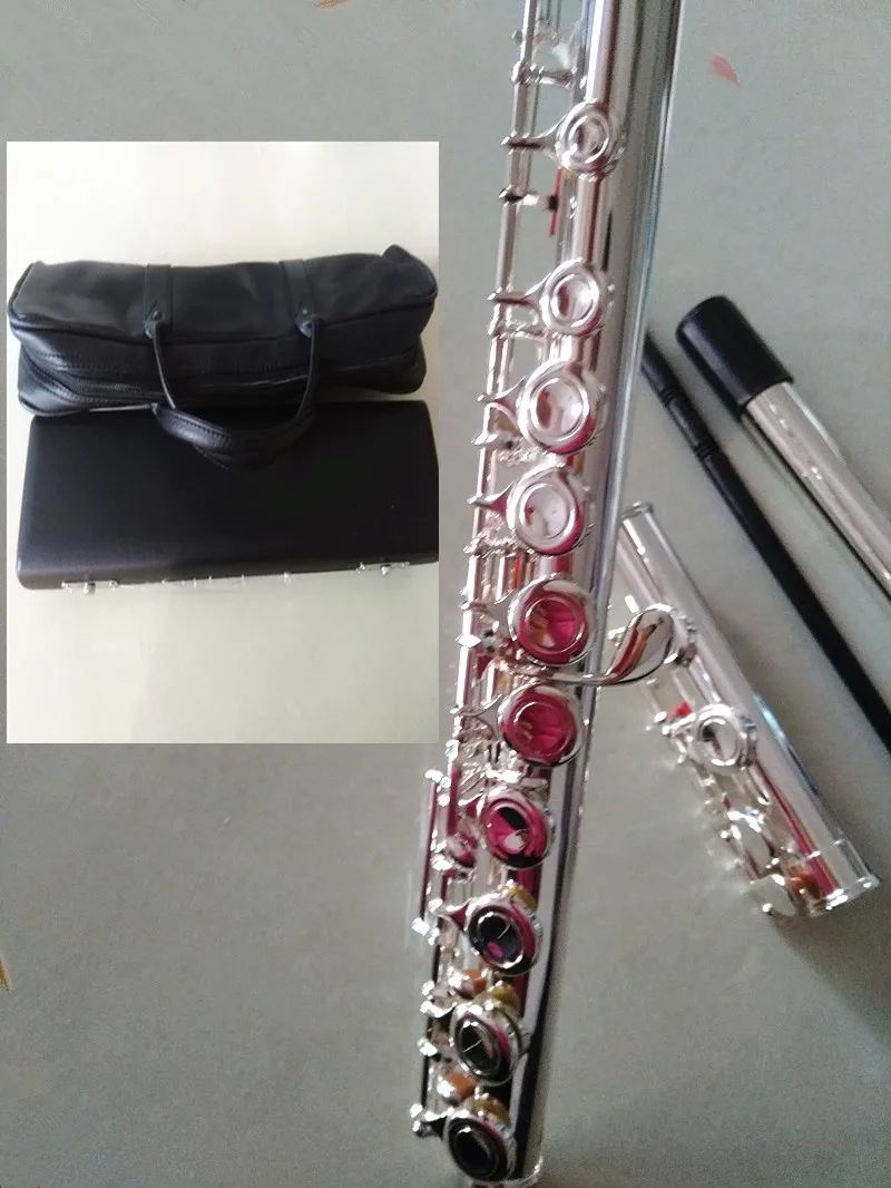 

Custom Brand Silver Flute 211SL Musical Instrument Flute 16 Over C Tune And E-Key Flute Music Professional With Case