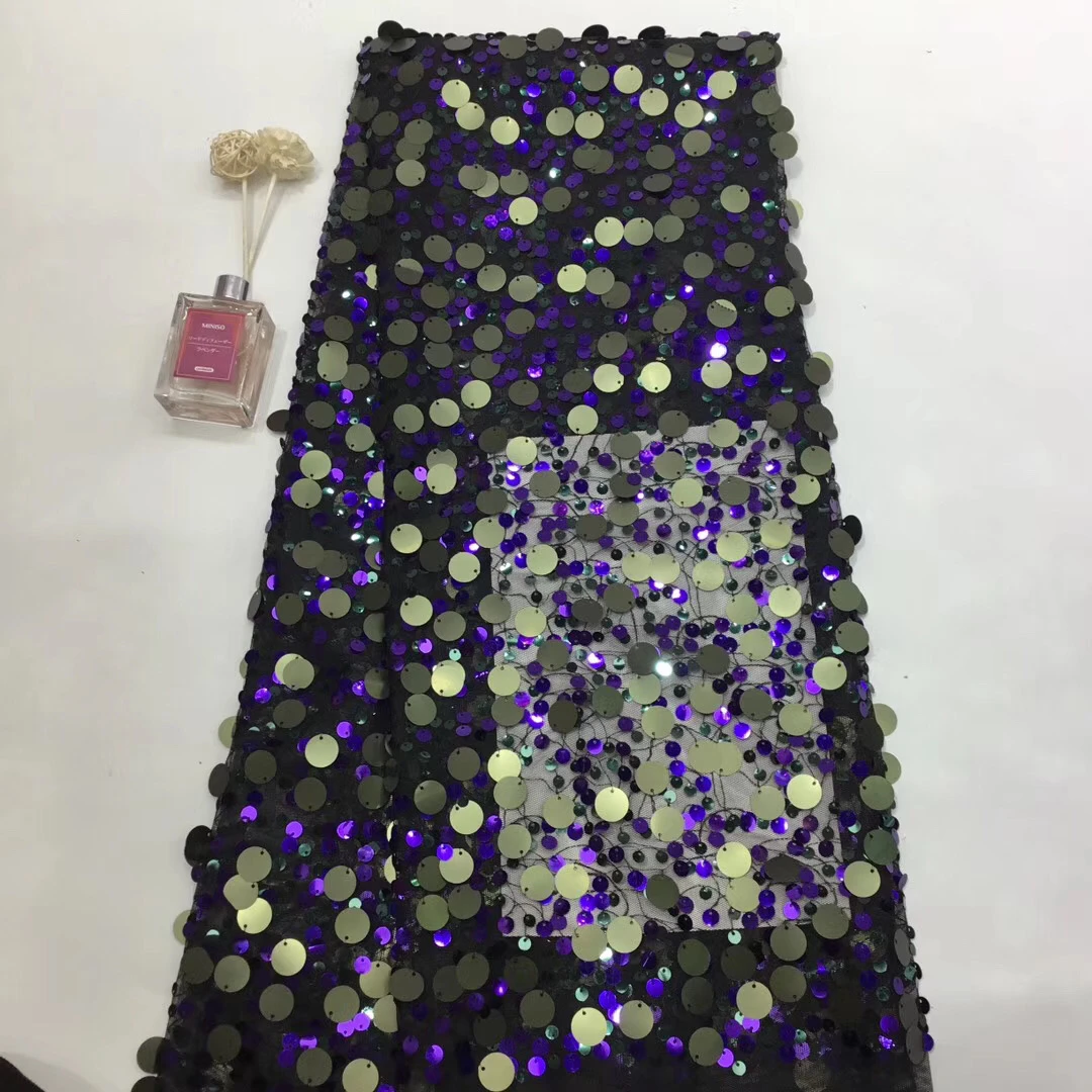 

African sequin tulle lace fabric 2020 high quality French lace fabric embroidery Nigerian lace fabric for women T35991