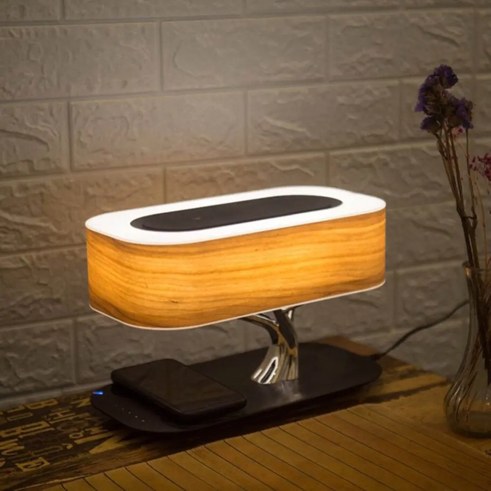 

Multifunction LED Table Lamp Speaker Auto Sleep Mobile Phone Wireless Charger Tree Design Home Decoration