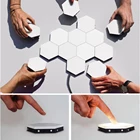 Светодиодный настенный светильник с сенсорным экраном, шестигранный квантовый креативный индукционный настенный светильник в виде сот для домашнего декора, 12 в постоянного тока
