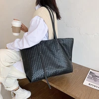 woven lattice womens shoulder bag large capacity tote bags designer luxury female handbag fashion high quality underarm bag