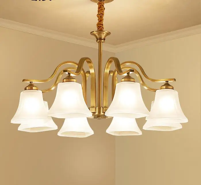 Американская люстра направленного вниз Кабинета медная для столовой гостиной