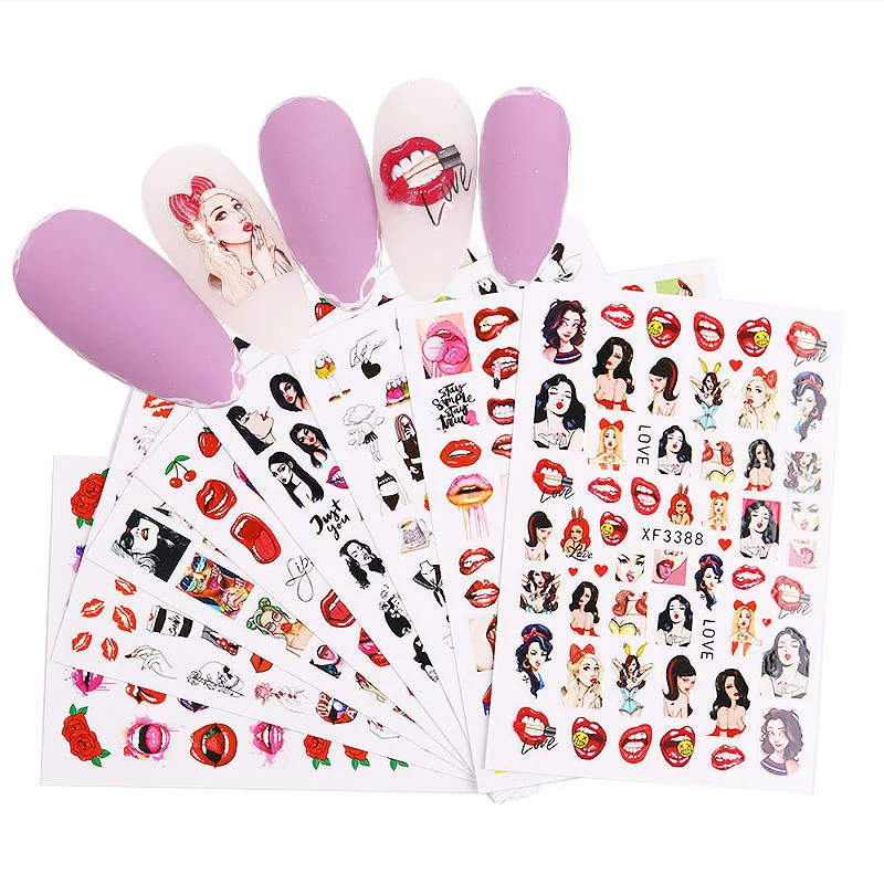 8 шт. на День святого Валентина лак для ногтей наклейки ногти Романтический