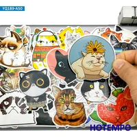 50pcs cute cat funny cartoon kawaii pet waterproof sticker for scrapbook luggage phone laptop skateboard motorcycle car stickers