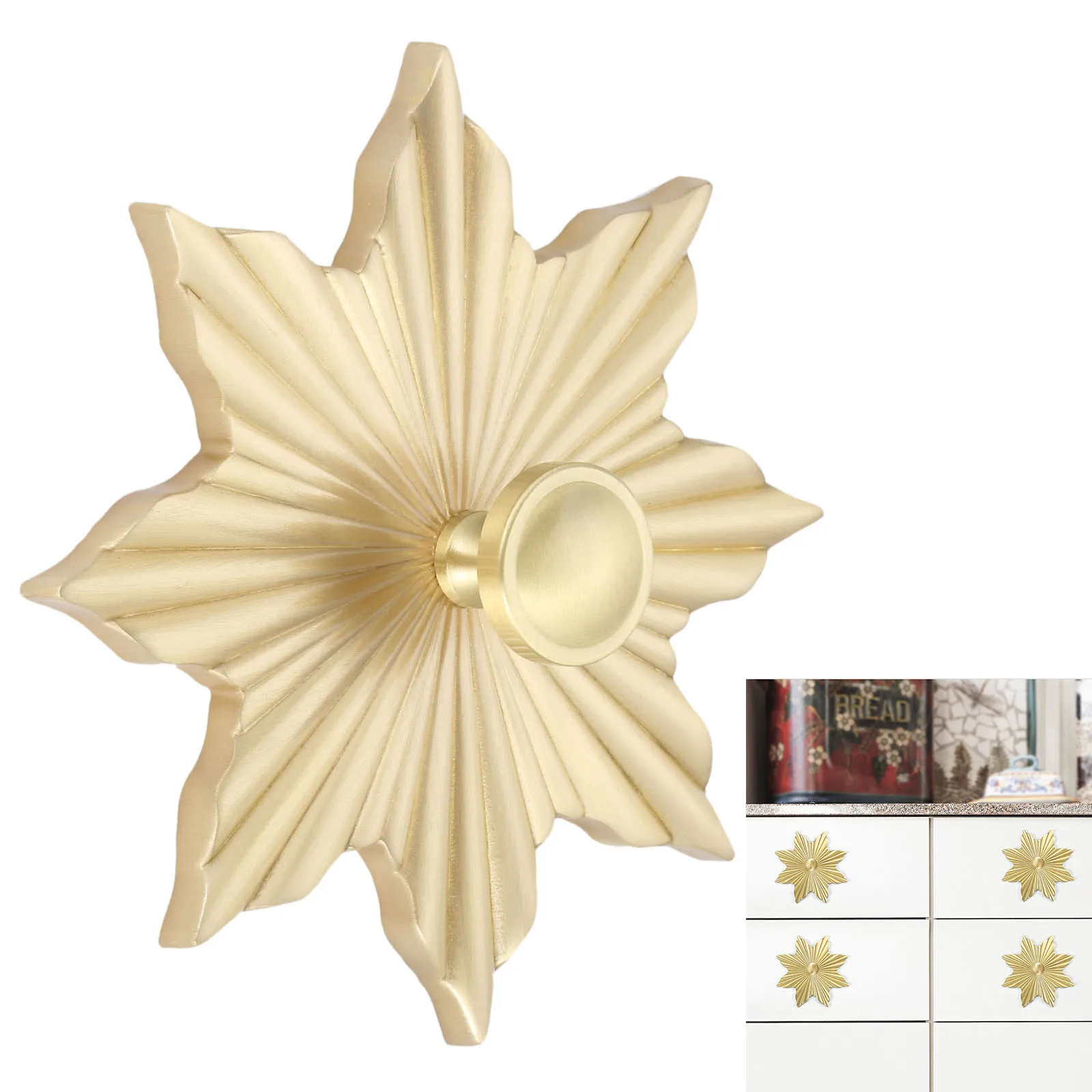 Латунные ручки для мебели 123 мм шкафа в Форме Кленового Листа мебельная фурнитура