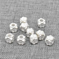 10pcs of 925 Sterling Silver Tiny Daisy Cube Beads for Bracelet Necklace