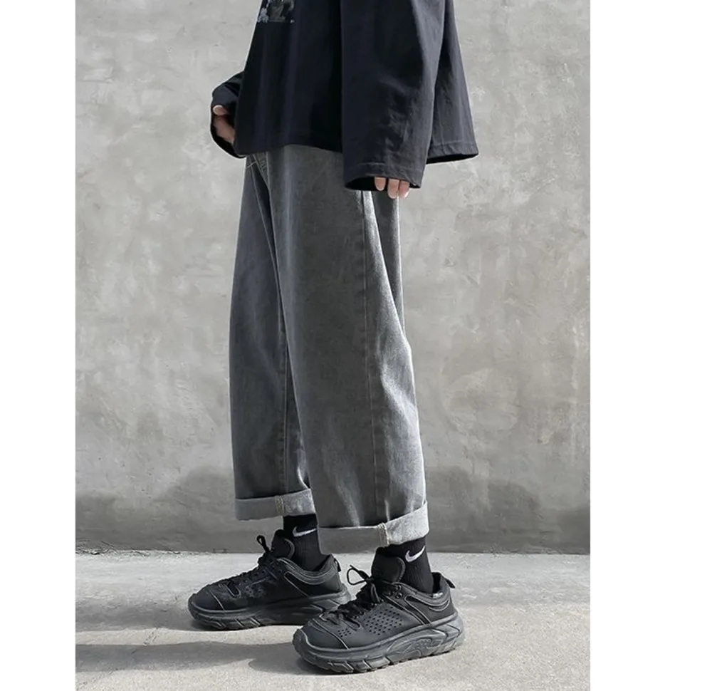 

Men's jeans 2021 spring and winter new drawstring flow plus size nine-point pants jeans loose personality youth men's clothing