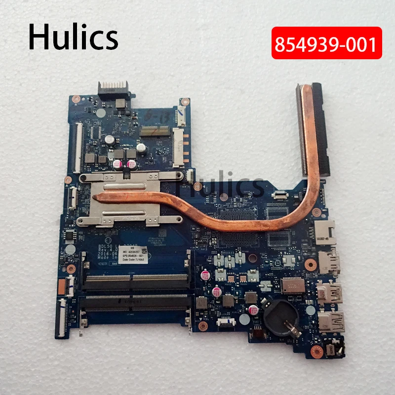 

Hulics Original For HP 15-AY Series Laptop Motherboard 854939-601 854939-001 BDL50 LA-D704P With SR2EU I3-6100U board