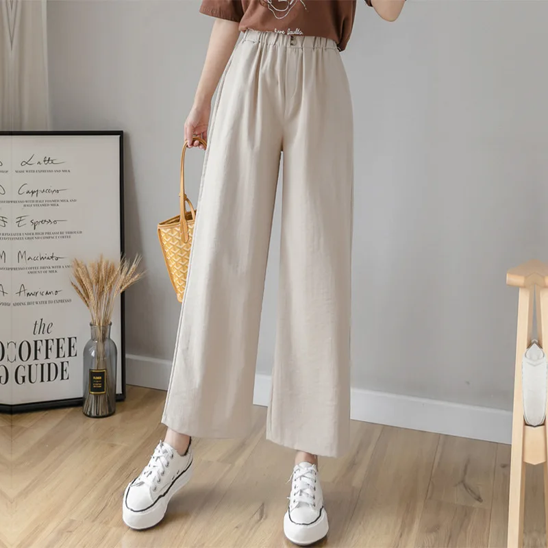 

Casual High Waist Loose Wide Leg Pants Women Spring and Summer New Loose Women White Suit Pants Ladies Trousers